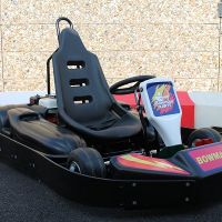 Bowman Kart shows rotationaly moulded front bumper - solid polyethylene 